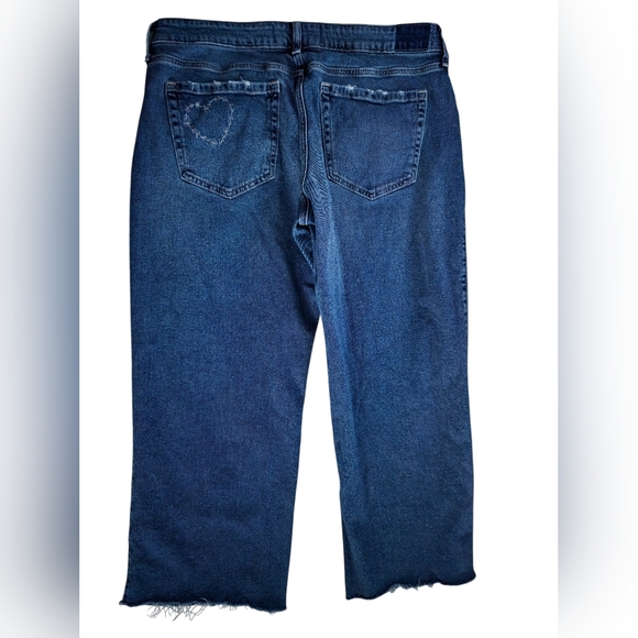 Hollister Denim - Hollister Y2K Embroidered Heart Low Rise Baggy Jeans Size 14 Short